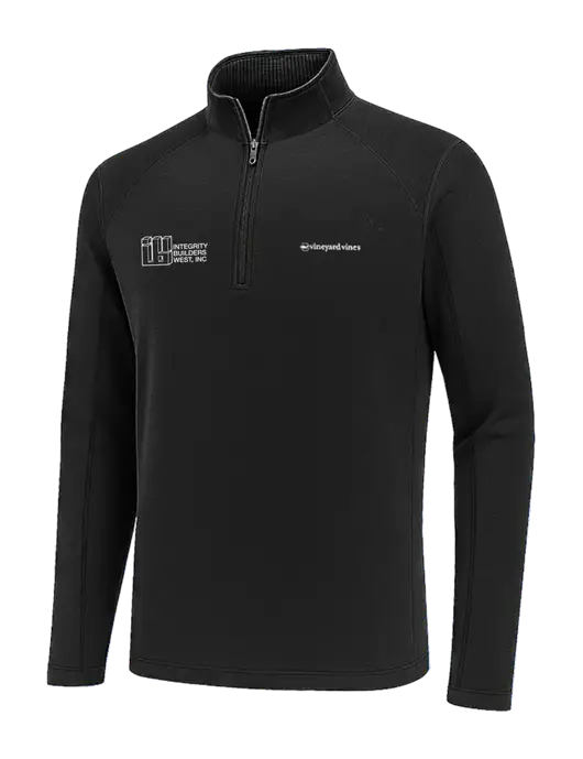 Vineyard Vines Black Sankaty Quarter-Zip Pullover
 w/Integrity Builders West Logo
