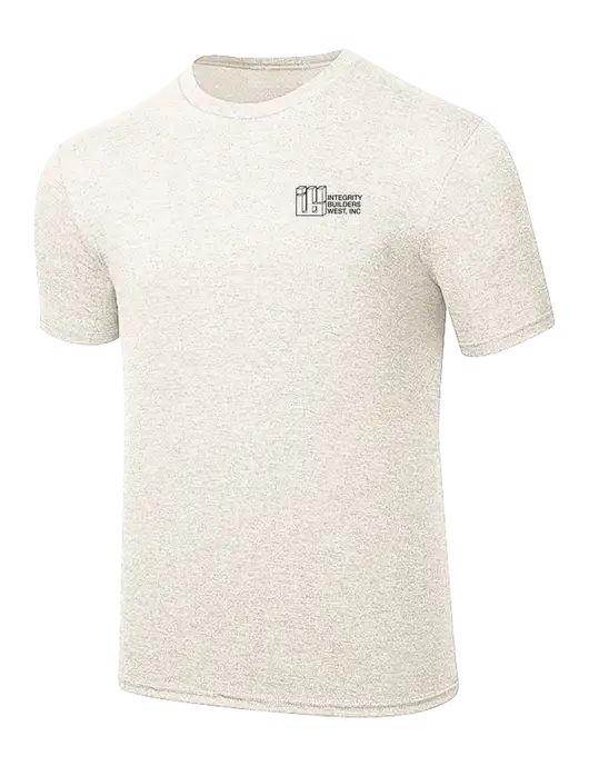 Simply Soft Very Light Tan Heather 4.5oz Poly/Combed Ring Spun Cotton T-Shirt w/Integrity Builders West Logo