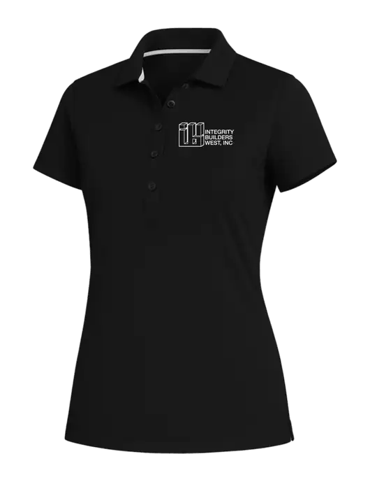 Fairway & Greene Womens Black Claire Tech Polo w/Integrity Builders West Logo