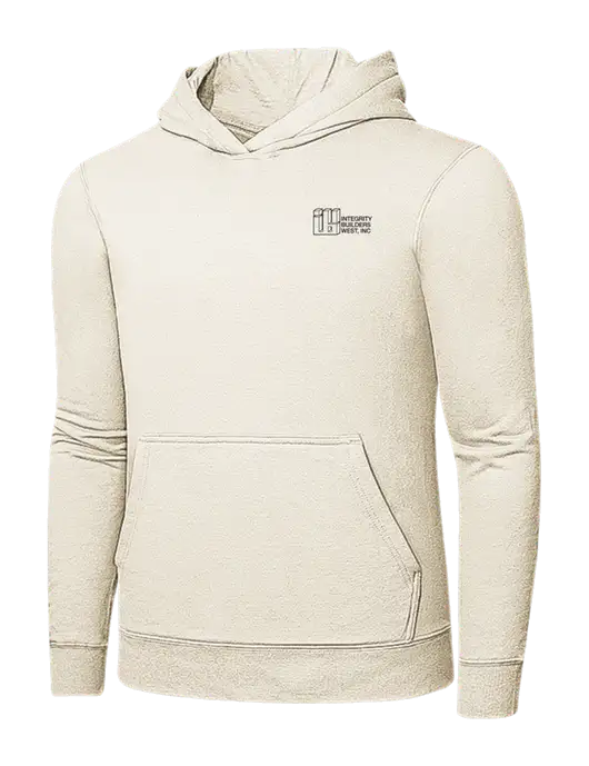 Very Light Tan 7.8 oz Ring Spun Hooded Sweatshirt w/Integrity Builders West Logo